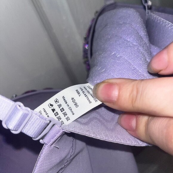 Bustier Crop Cami Tank Top Sexy w/Rhinestones Light Purple Never worn No Tags - Picture 3 of 3